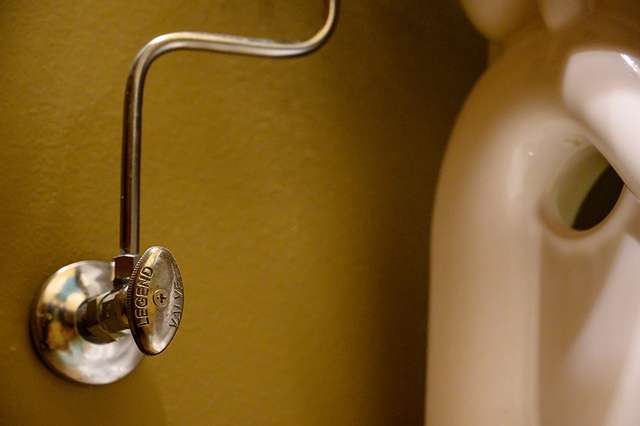 Location of toilet fixture shut-off valve.  