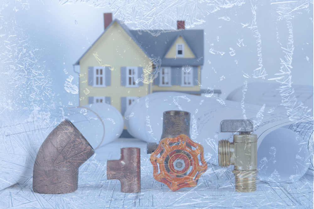 A person fixing a winter plumbing issue, preventing costly repairs