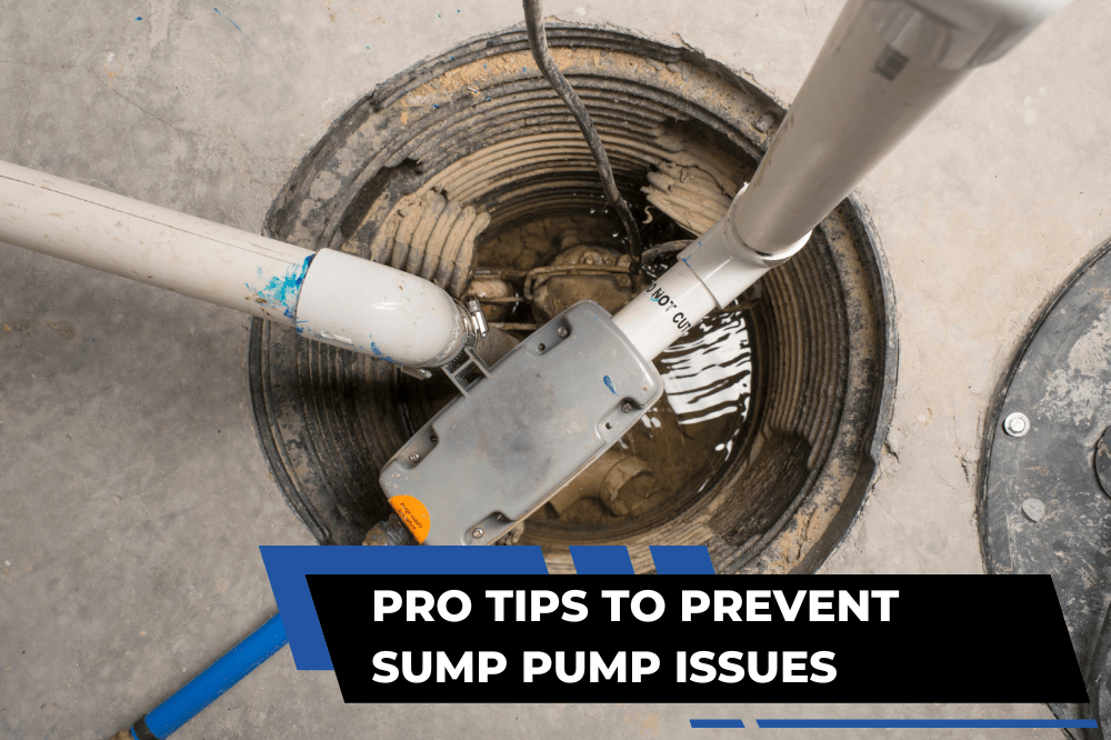 Illustration of a functioning sump pump system in a basement