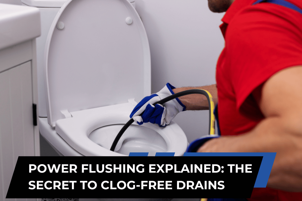 High-pressure hydrojetting used to clear a clogged drain pipe.